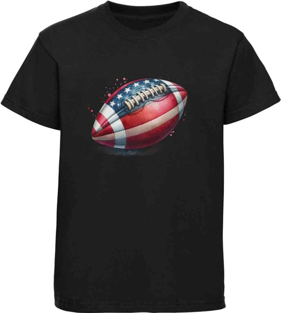 Kinder T-Shirt USA färbender American Football in Ölfarben